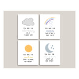 You are the silver lining on a cloudy day... - set of four illustrated prints