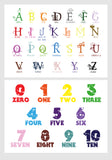 Let's learn...Alphabet and Numbers - set of two illustrated prints