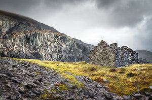 Dinorwic Quarry - A stormy day in Snowdonia National Park with the grey sky above imitating the slate colour below