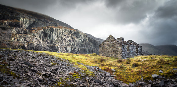 Dinorwic Quarry - A stormy day in Snowdonia National Park with the grey sky above imitating the slate colour below