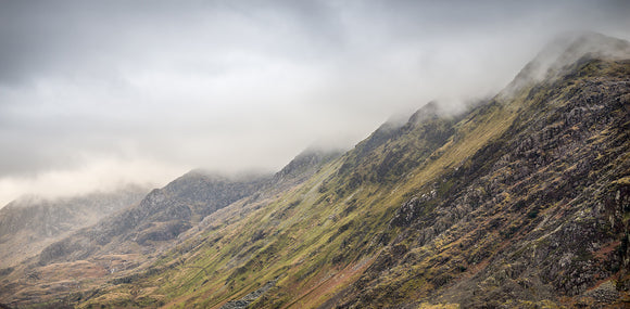 Dinorwic Quarry - A stormy day in Snowdonia National Park with the grey sky above imitating the slate colour below