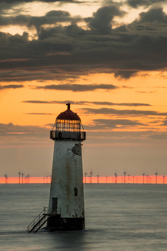 Cloudy Sunset at Talacre Lighthouse - North Wales