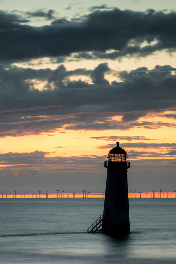 Talacre Lighthouse Silhouette Sunset - North Wales