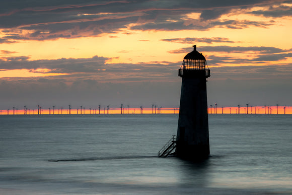 Talacre Lighthouse Sunset Silhouette - North Wales